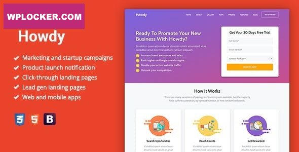 [Free Download]Howdy v1.0.3 – Multipurpose High-Converting Landing Page WordPress Theme