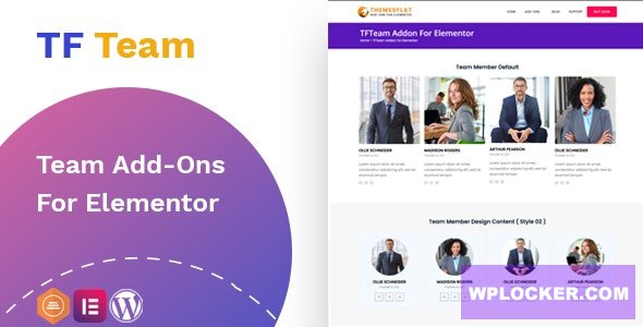 TfTeam v1.0.1 – Team Member widget For Elementor