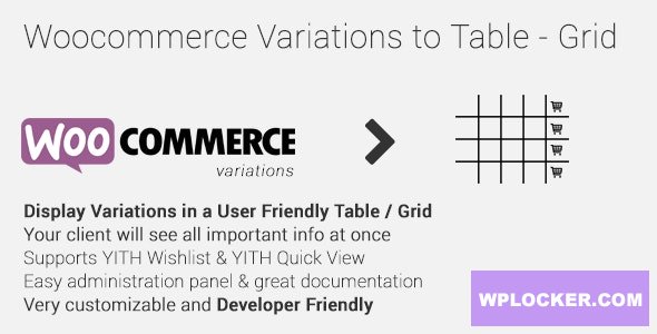Woocommerce Variations to Table – Grid v1.4.15