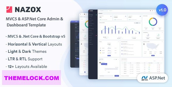 NAZOX V1.0 – ASP.NET CORE & MVC5 ADMIN & DASHBOARD TEMPLATE