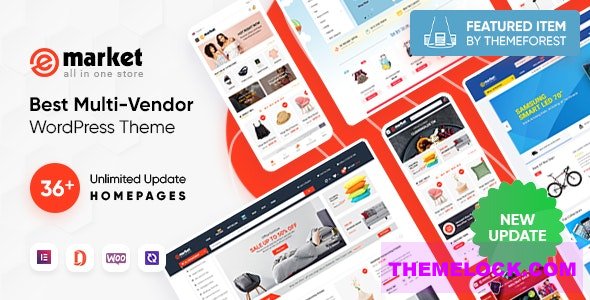 eMarket v6.3.0 – All-in-One Multi Vendor MarketPlace Elementor WordPress Theme