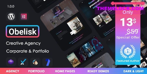 Obelisk v1.7.5 – Agency Portfolio & Creative WordPress Theme