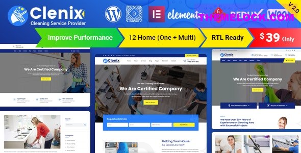 Clenix v2.1.0 – Cleaning Services WordPress Theme