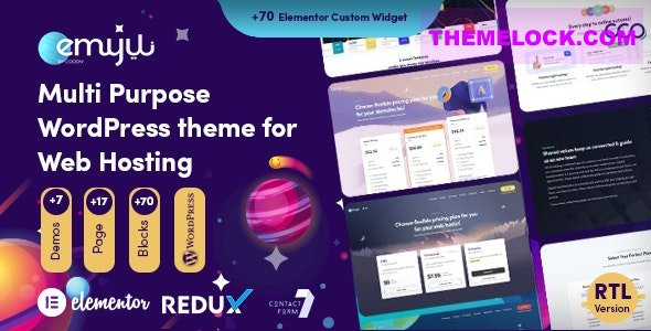 Emyui v2.5 – Multipurpose Web Hosting WordPress Theme