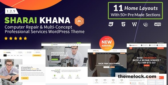 Sharai Khana v1.3.0 – Computer Repair & Multi-Concept Professional Services WordPress Theme