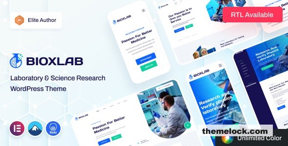 Bioxlab v1.0.4 – Laboratory & Science Research WordPress Theme