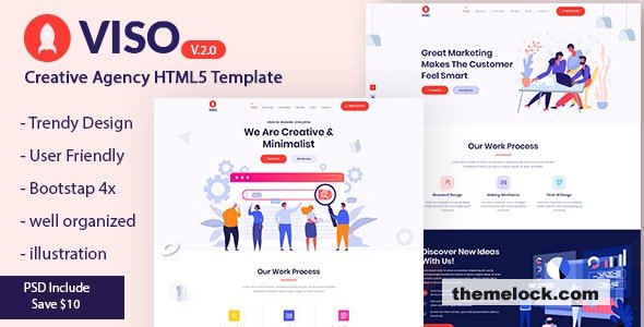 VISO v2.0 – Creative Agency Portfolio Landing Page Template