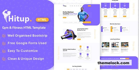 Hitup v1.0 – Fitness and Gym HTML Template