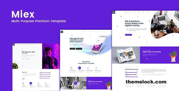 Miex – One Page – HTML Premium Theme Free