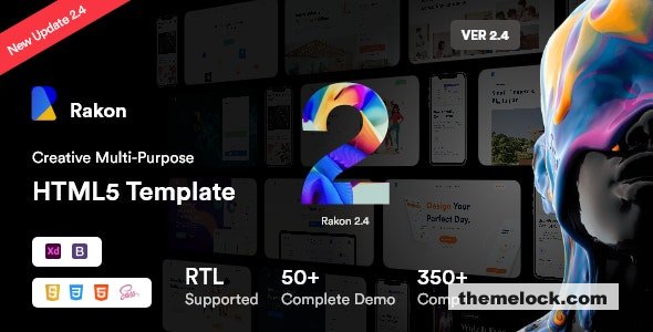 Rakon v2.4 – Creative Multipurpose Landing Page HTML5 Template