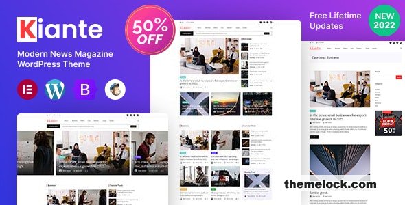 Kiante v1.0.1 – Newspaper Magazine Blog Modern WordPress Theme Multipurpose