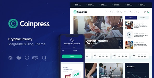 [Free Download] Coinpress v1.0 – ICO Cryptocurrency Magazine & Blog WordPress Theme