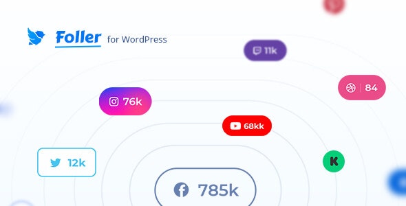 [Free Download] Foller v1.1.0 – Social followers bar for WordPress
