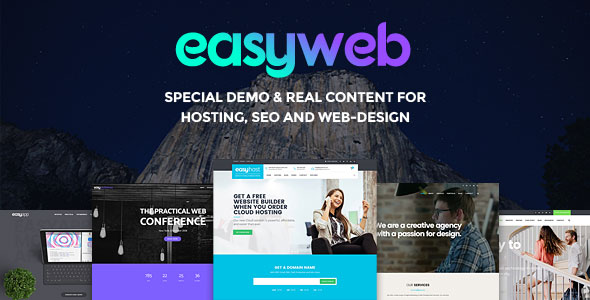 Download Free EasyWeb v2.2.9 – WP Theme For Hosting, SEO and Web-design