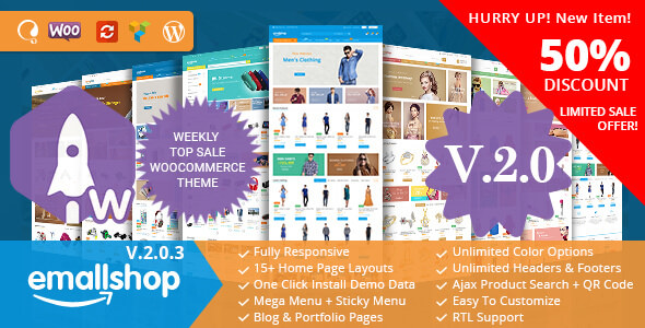Download Free EmallShop v2.0.7 – Responsive Multipurpose WooCommerce Theme