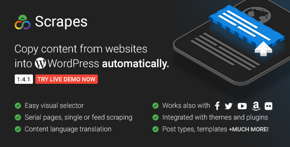 Download Free Scrapes v1.4.4 – Web scraper plugin for WordPress