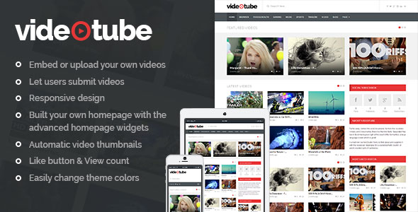 Download Free VideoTube v3.2 – A Responsive Video WordPress Theme