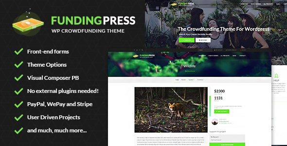 Download Free Fundingpress v4.2.1 – The Crowdfunding WordPress Theme