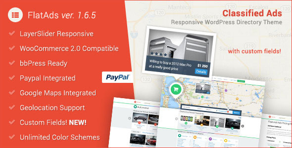 Download Free FlatAds v1.9- Classified Ads WordPress Theme