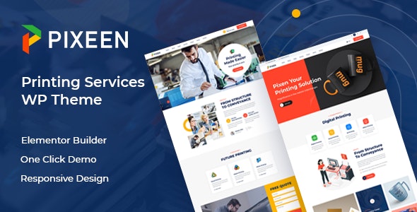 Pixeen v1.0.9 – Printing Services Company WordPress Theme + RTL