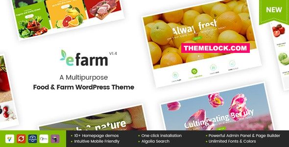 eFarm v1.6.1 – A Multipurpose Food & Farm WordPress Theme