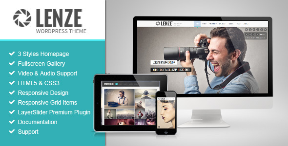 Download Free Lenze v2.1 – Portfolio Photography WordPress Theme