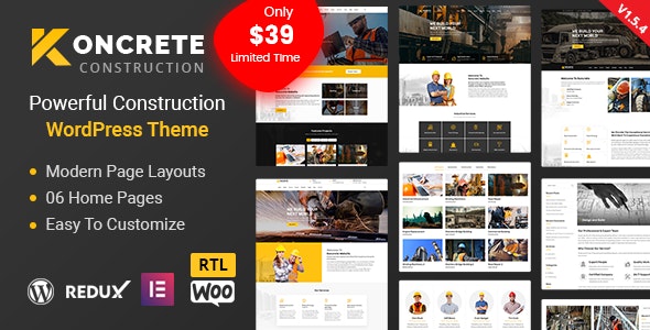 KONCRETE V2.0.4 – CONSTRUCTION BUILDING WORDPRESS THEME