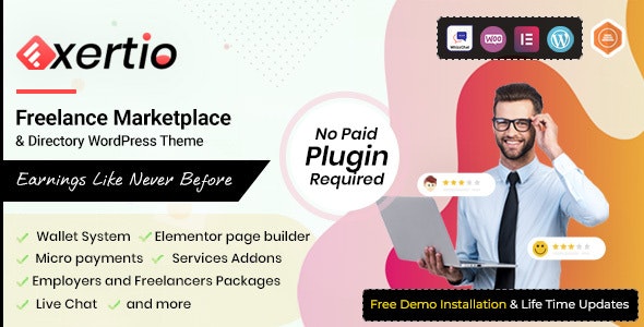 EXERTIO V1.0.10 – FREELANCE MARKETPLACE WORDPRESS THEME