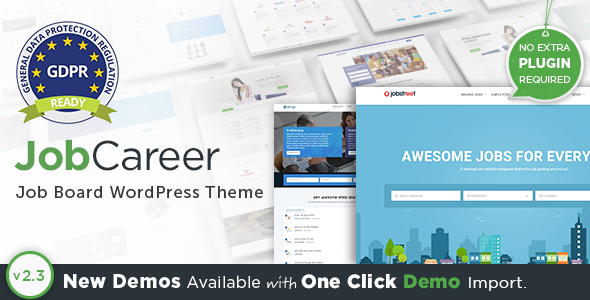 Download Free JobCareer v2.3 – Job Board Responsive WordPress Theme