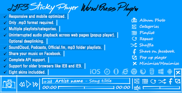 Download Free MP3 Sticky Player v5.1 – WordPress Plugin