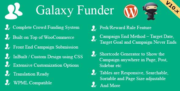 Download Free Galaxy Funder v10.1 – WooCommerce Crowdfunding System