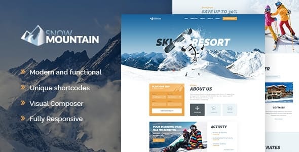 Snow Mountain v1.2.8 – Ski Resort & Snowboard School WordPress Theme