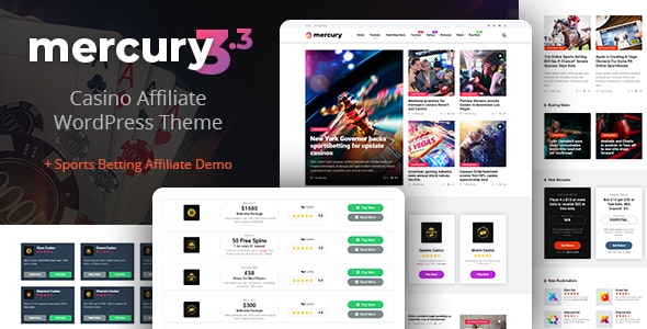 [Download] Mercury v3.4.1 – Gambling & Casino Affiliate WordPress Theme. News & Reviews