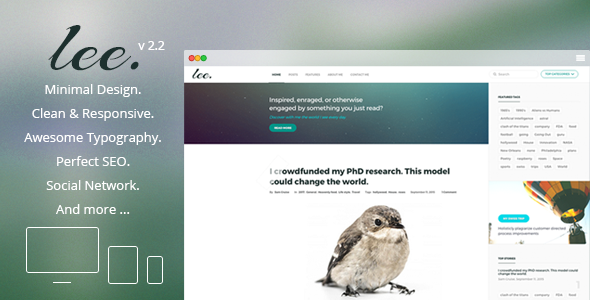Download Free Lee Blog v2.2 – Minimal and Creative WordPress Theme