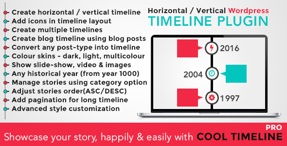 Download Free Cool Timeline Pro v2.8.7 – WordPress Timeline Plugin