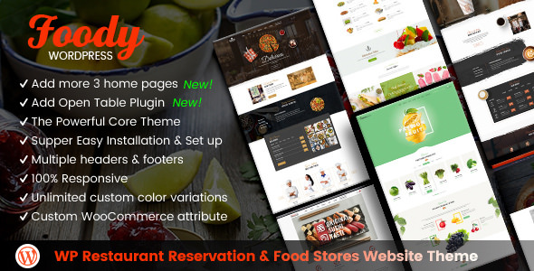 Download Free Foody v1.1.0 – Restaurant Reservation & Food Store Theme