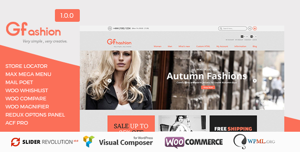 Download Free GFashion v1.0.0 – Woocommerce Store