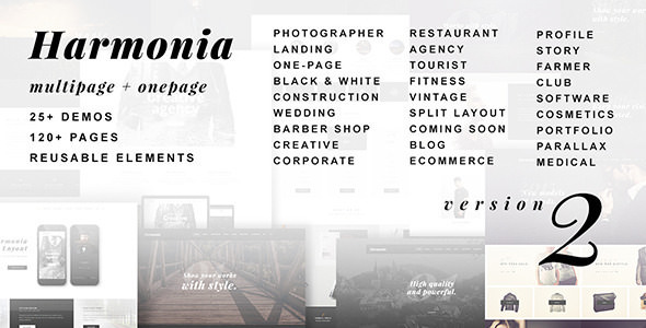 Download Free Harmonia v1.3.0 – Creative Multi-Purpose WordPress Theme