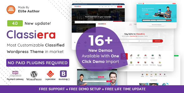 Classiera v4.0.25 – Classified Ads WordPress Theme