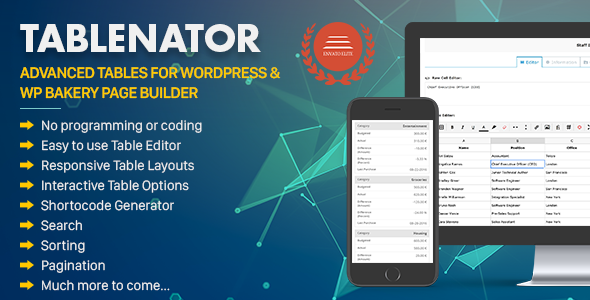 Download Free Tablenator v2.0.2 – Advanced Tables for WordPress