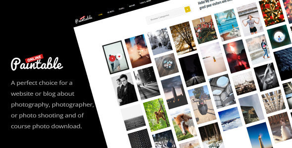 Download Free Paintable v1.4 – Photography and Blog / Photos Download Theme