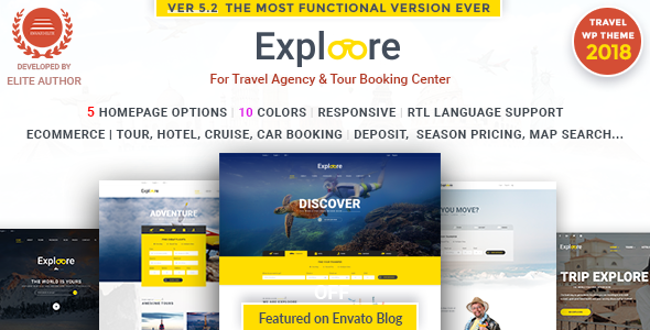 Download Free EXPLOORE v5.3 – Tour Booking Travel WordPress Theme