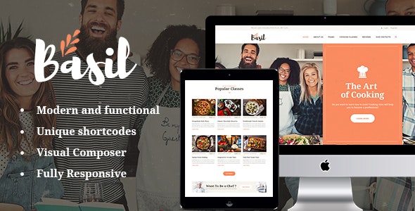 Basil v1.3.7 – Cooking Classes and Workshops WordPress Theme