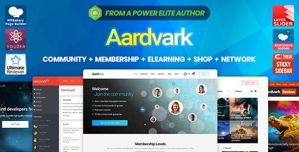 Aardvark v4.43 – Community, Membership, BuddyPress Theme