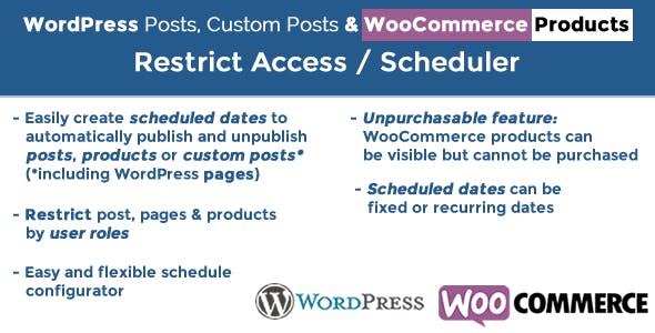 Post & Products Scheduler / Restrict Access v5.5 NULLED