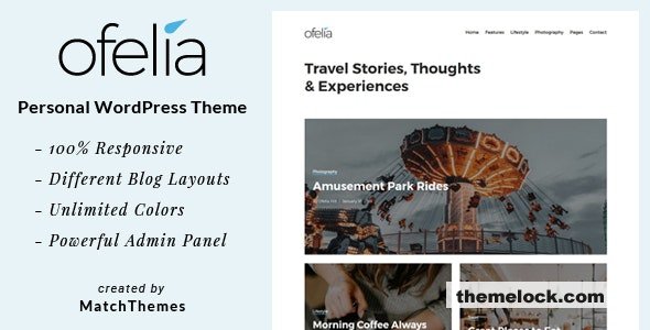 Ofelia v1.4.81 – Travel Personal WordPress Blog Theme