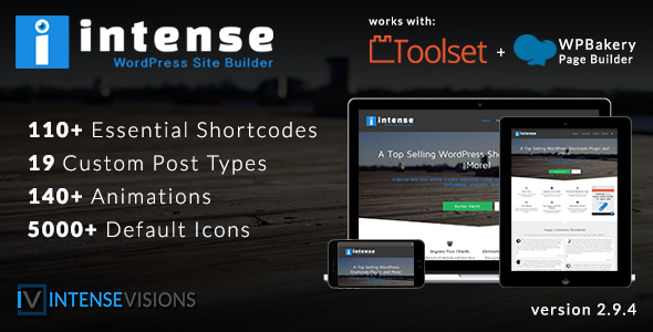 Download Free Intense v2.9.4 – Shortcodes and Site Builder for WordPress
