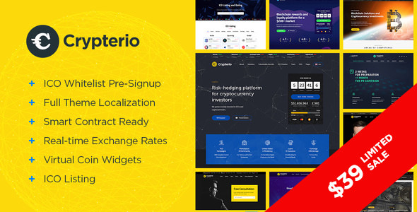 Download Free Crypterio v1.8 – ICO and Cryptocurrency WordPress Theme