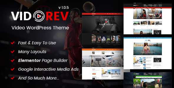 Download Free VidoRev v1.0.5 – Video WordPress Theme