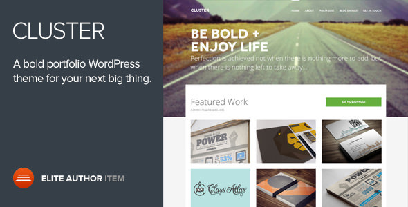 Download Free Cluster v2.0.2 – A Bold Portfolio WordPress Theme